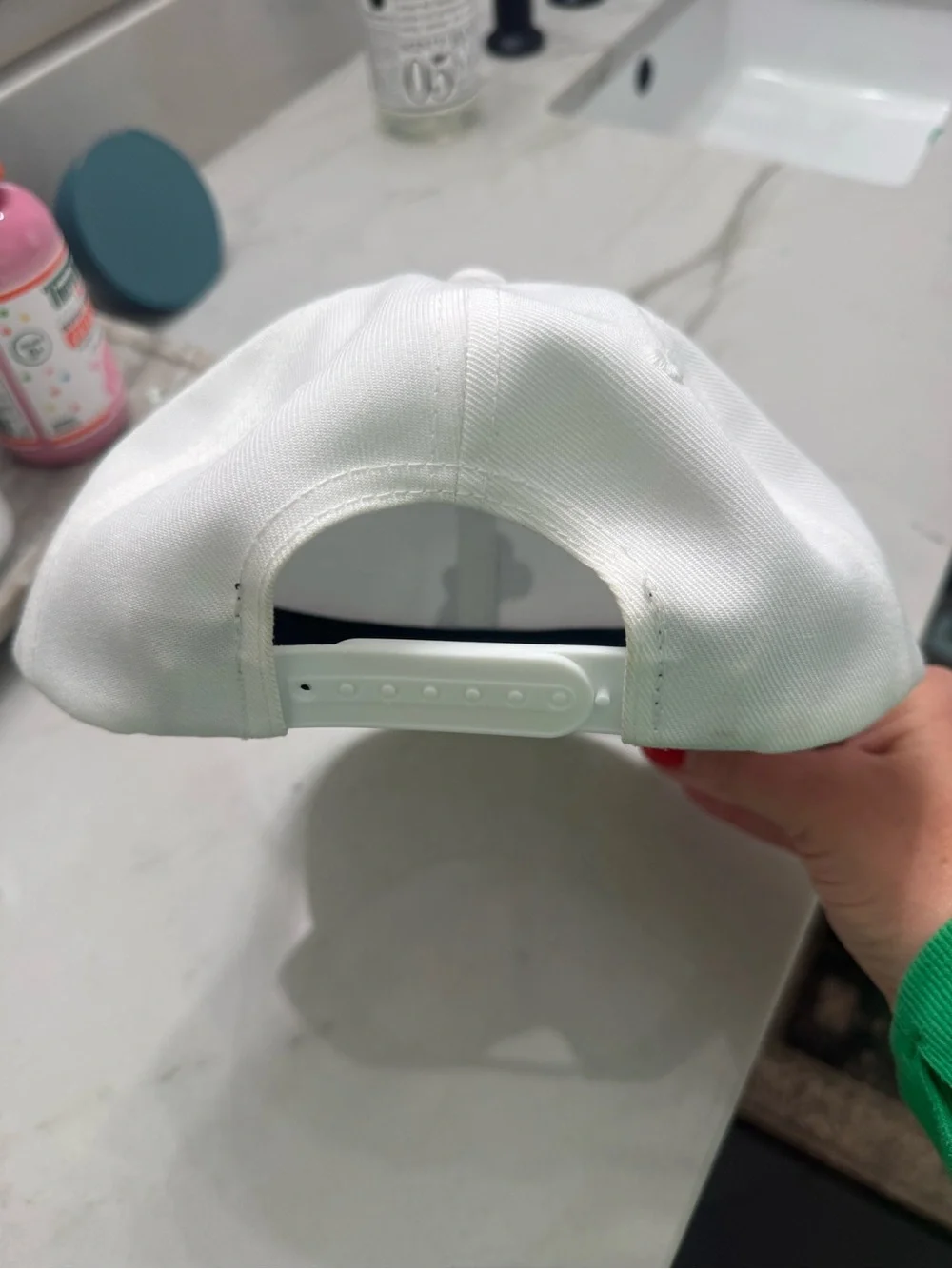Kids White Snapback Hat Mickey Mouse Patch
